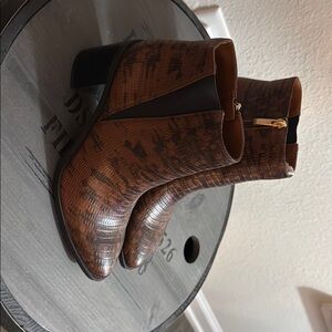 Ladies animal print brown bootie by Franco Sarto